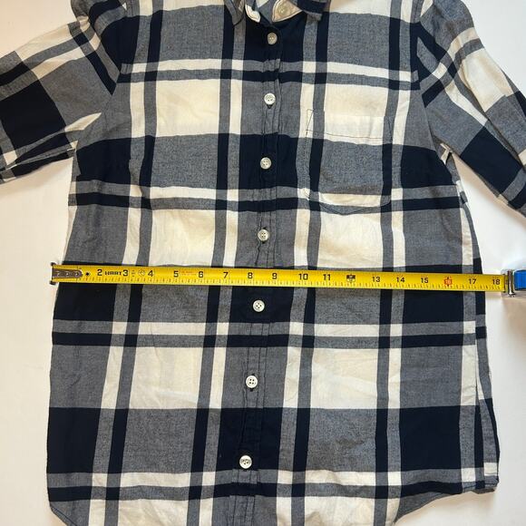 J. Crew Flannel Plaid "Boy Fit" Shirt, Petite XS - Picture 4 of 6